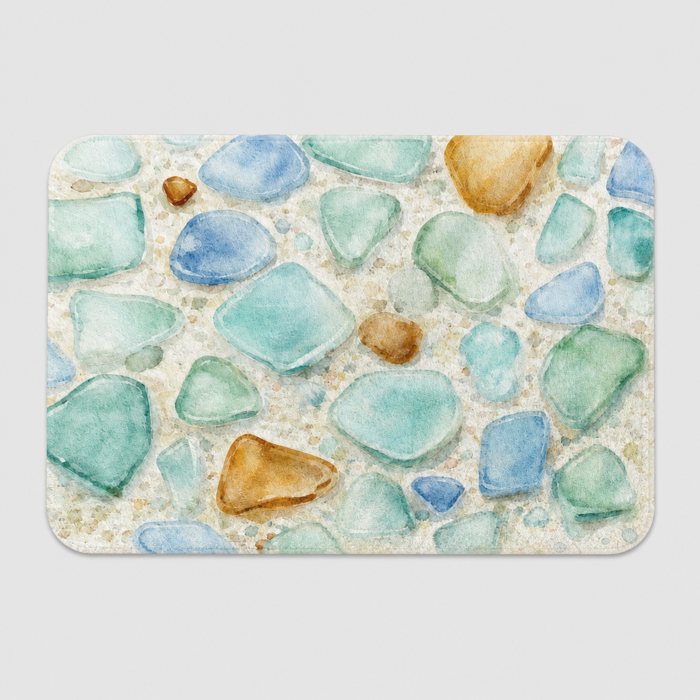 Sea Glass bath mat, seen from above