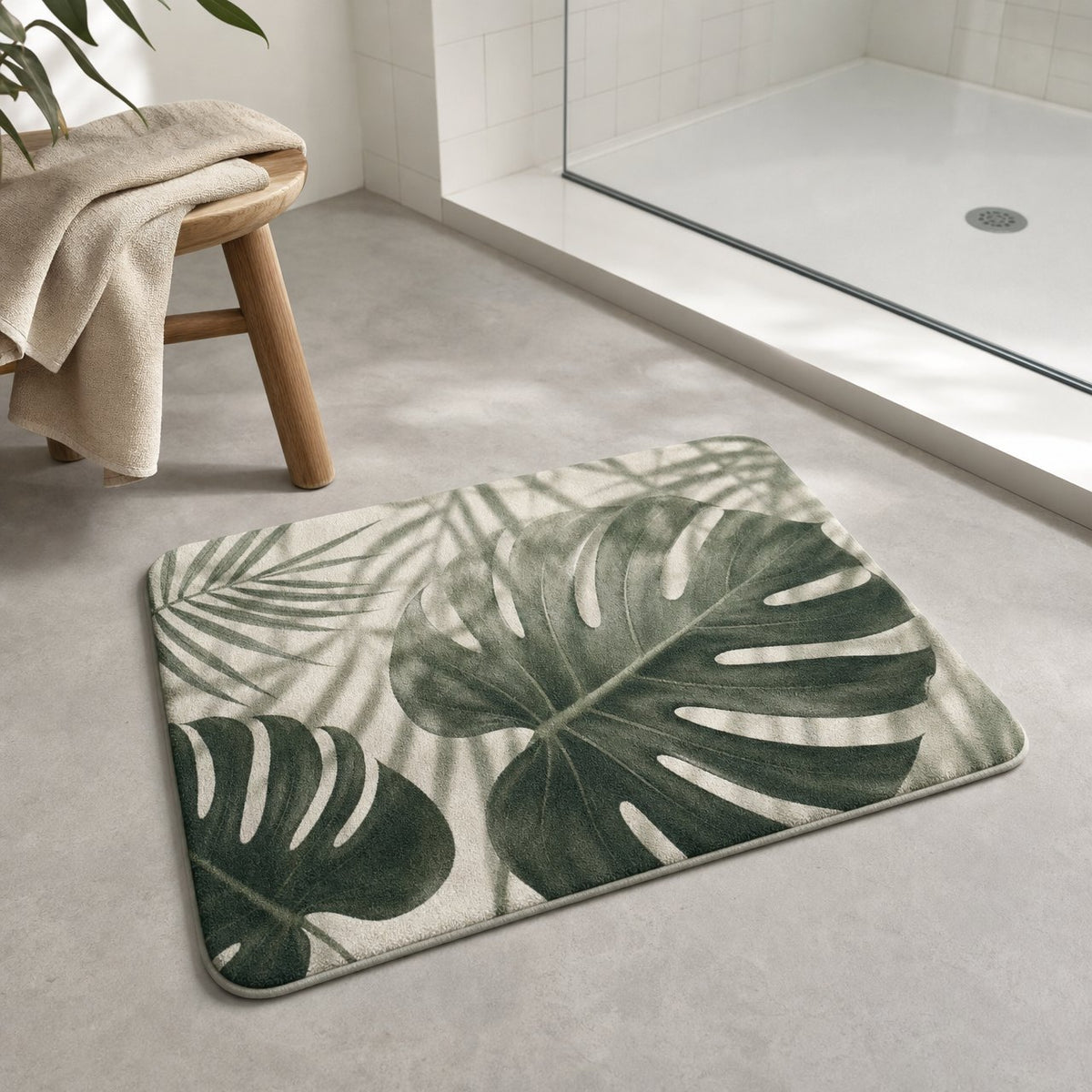 Monstera Shade Bath Mat, image 1