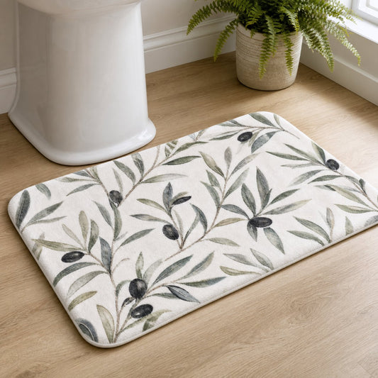 Olive Branch Bath Mat, image 1
