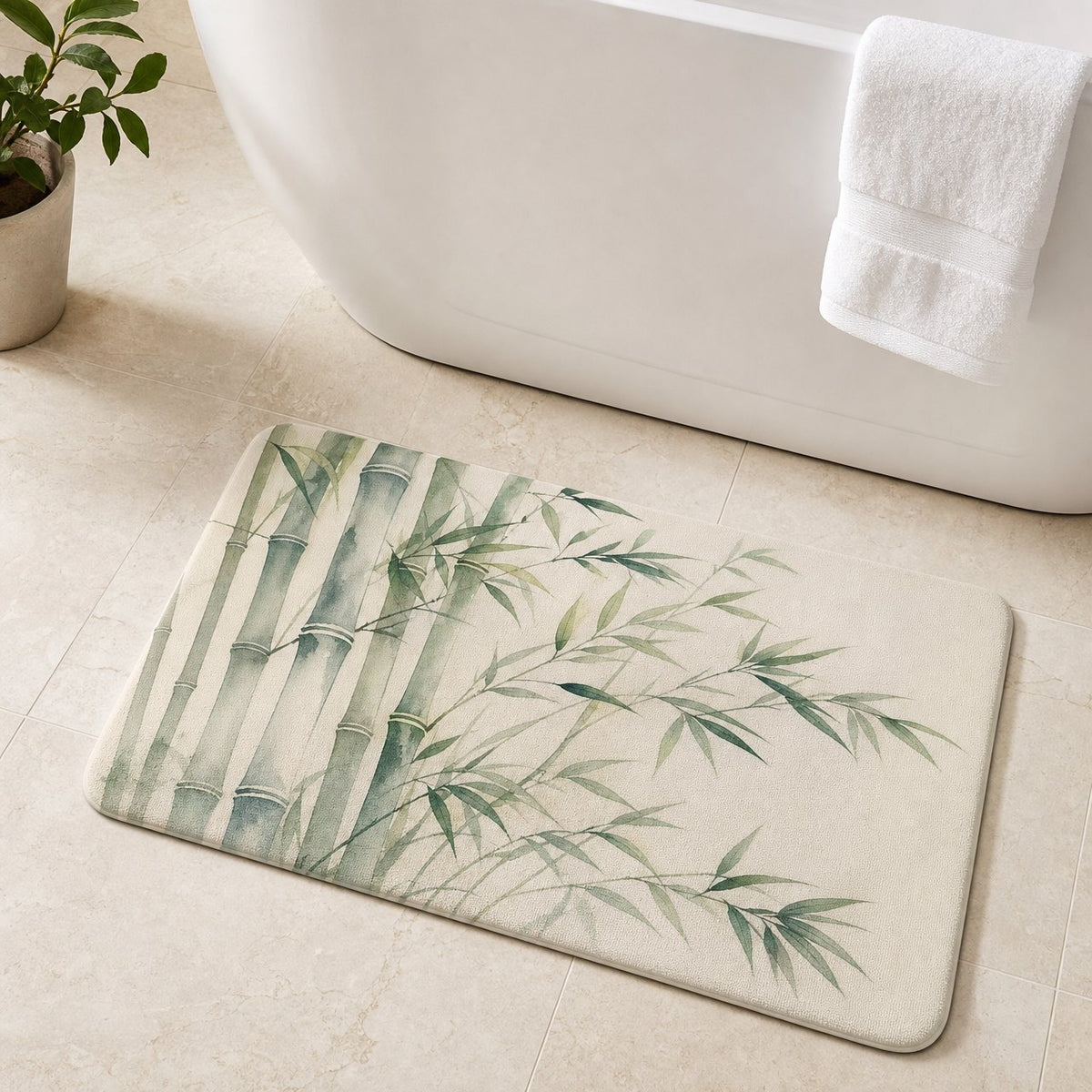 Bamboo Screen Bath Mat, image 1