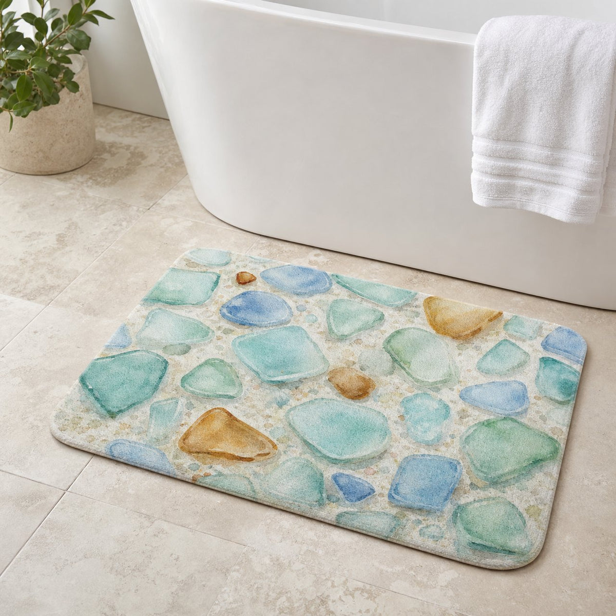 Sea Glass Bath Mat, image 1