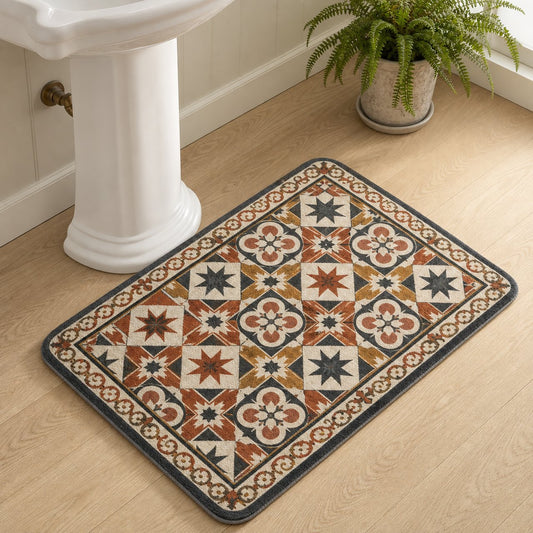 Victorian Encaustic Bath Mat, image 1