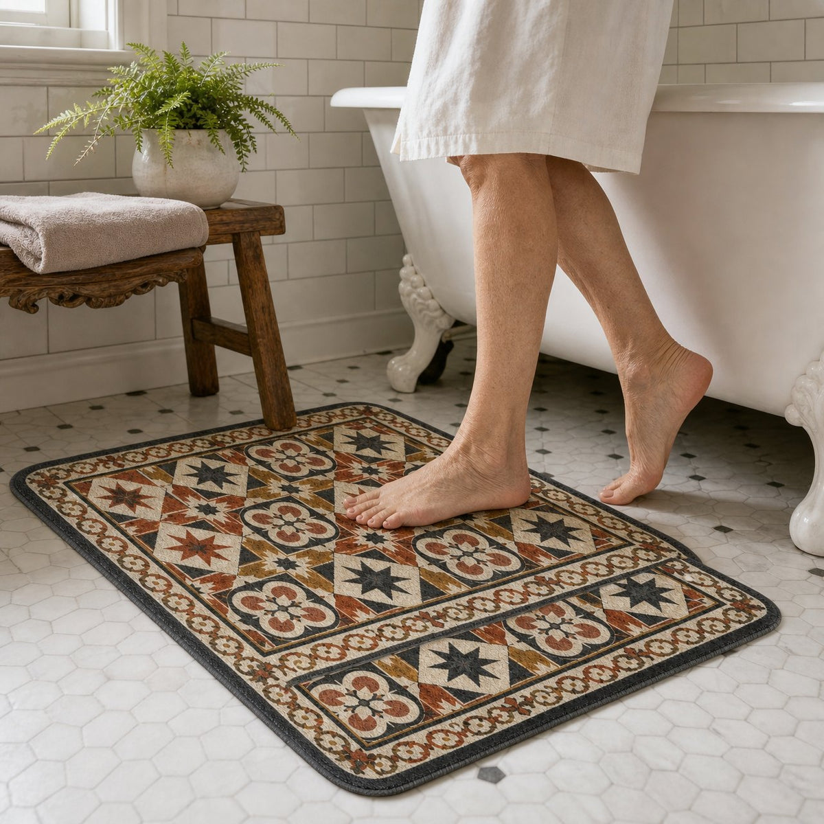 Victorian Encaustic Bath Mat, image 5