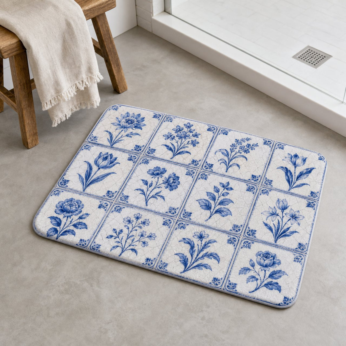 Delft Botanical Bath Mat, image 1