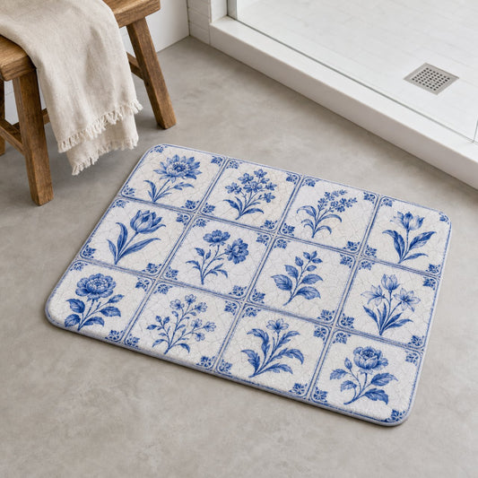 Delft Botanical Bath Mat, image 1