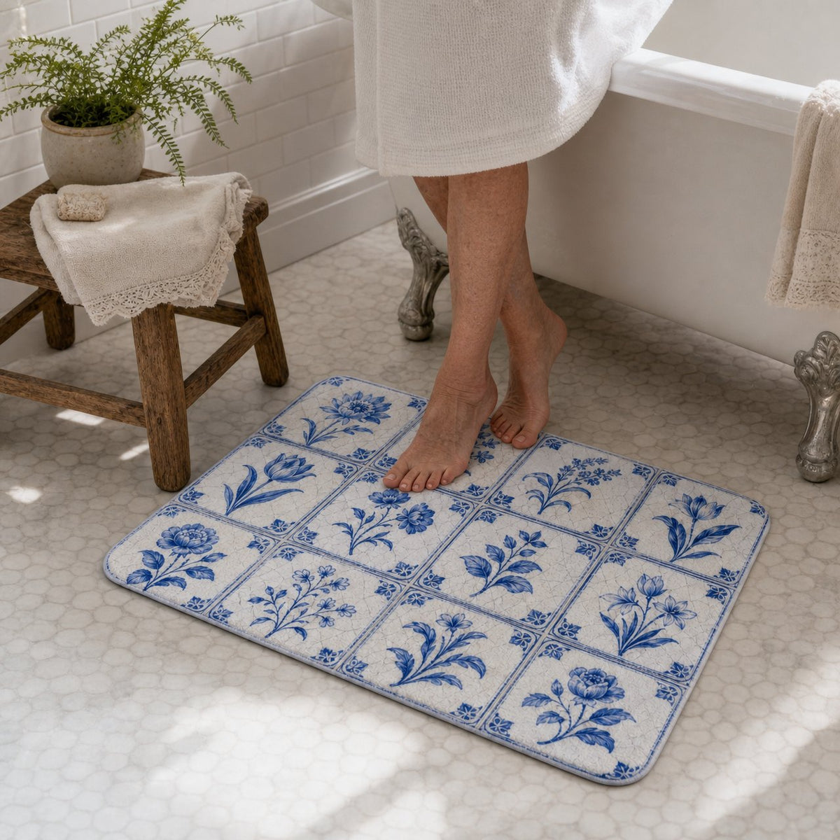 Delft Botanical Bath Mat, image 5