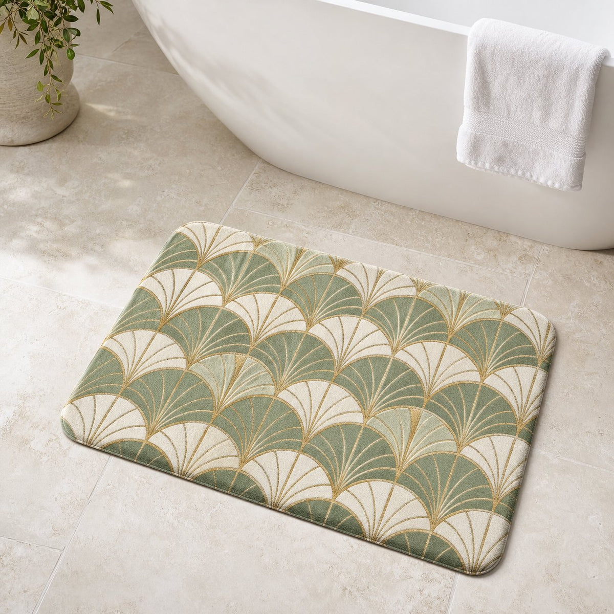 Deco Fan Bath Mat, image 1