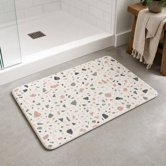 Blush Terrazzo Bath Mat, image 1