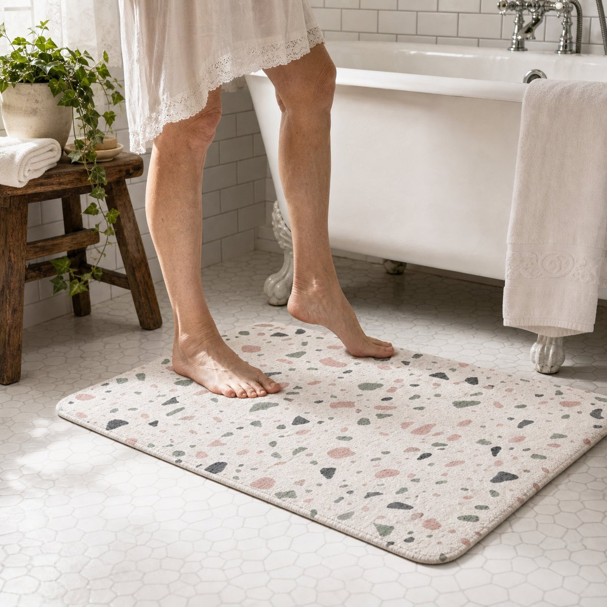 Blush Terrazzo Bath Mat, image 5