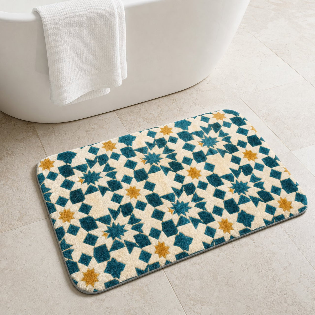 Star and Cross Bath Mat, image 1