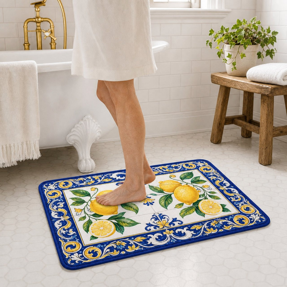 Majolica Lemon Bath Mat, image 5
