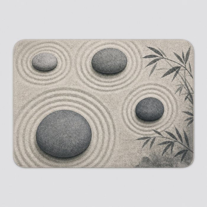 Zen Garden bath mat, seen from above
